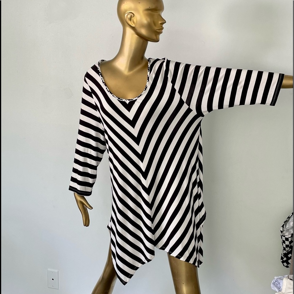 American Rag top, cool black & white never goes out of style, size 2X